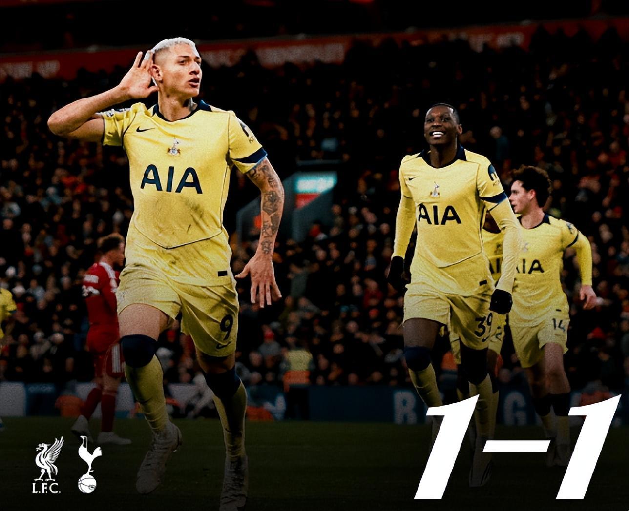 开云官网-利物浦1比1热刺送温暖，萨拉赫替补出战，里沙利松艳压对手核心